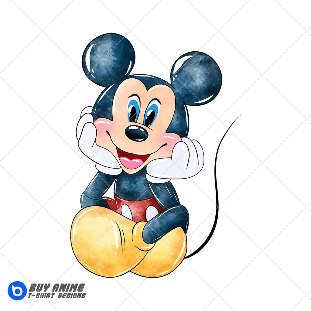 Mickey Mouse Watercolor Clipart PNG Hand Drawn Illustration #5