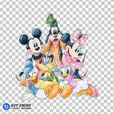 Mickey Mouse and Friends Watercolor Clipart PNG Hand Drawn Illustration