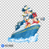 Mickey Mouse and Friends Disney Cruise Watercolor Clipart PNG Hand Drawn Illustration