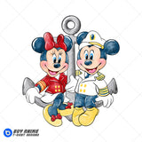 Mickey and Minnie Mouse Disney Cruise Watercolor Clipart PNG Hand Drawn Illustration