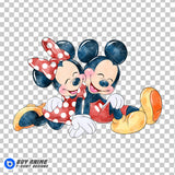 Mickey and Minnie Mouse Valentines Watercolor Clipart PNG Hand Drawn Illustration #2