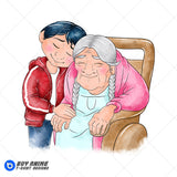 Miguel and Mama Coco Coco Watercolor Clipart PNG Hand Drawn Illustration