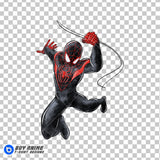 Miles Morales Spiderman Watercolor Clipart PNG Hand Drawn Illustration #4