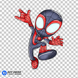 Miles Morales Spin Spidey and His Amazing Friends Watercolor Clipart PNG Hand Drawn Illustration