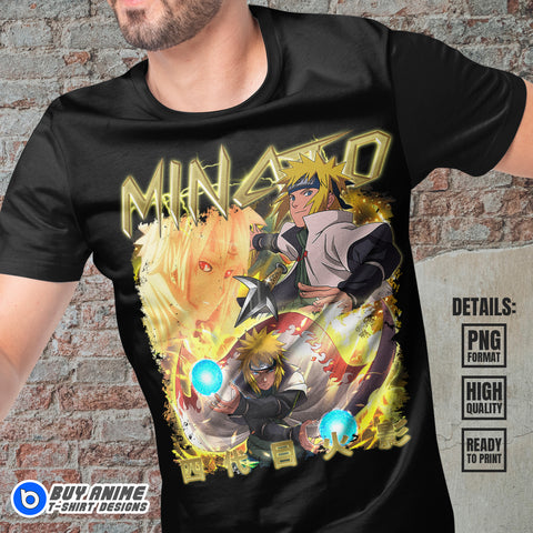 Minato Namikaze Naruto Anime Bootleg T-shirt Design