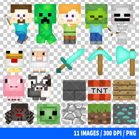 Minecraft Clipart PNG Bundle