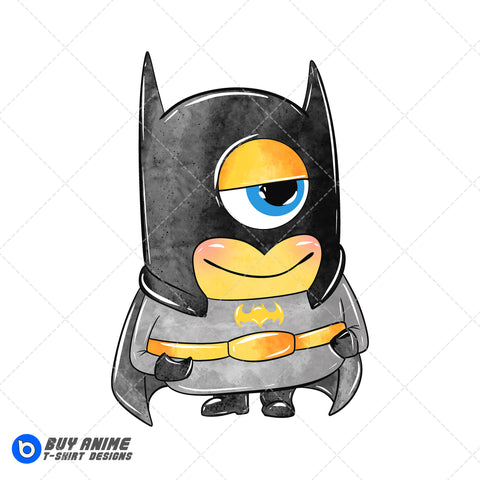 Minion x Batman Watercolor Clipart PNG Hand Drawn Illustration