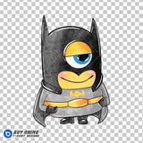 Minion x Batman Watercolor Clipart PNG Hand Drawn Illustration