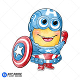 Minion x Captain America Watercolor Clipart PNG Hand Drawn Illustration
