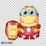 Minion x Iron Man Watercolor Clipart PNG Hand Drawn Illustration