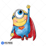 Minion x Superman Watercolor Clipart PNG Hand Drawn Illustration