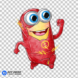 Minion x The Flash Watercolor Clipart PNG Hand Drawn Illustration