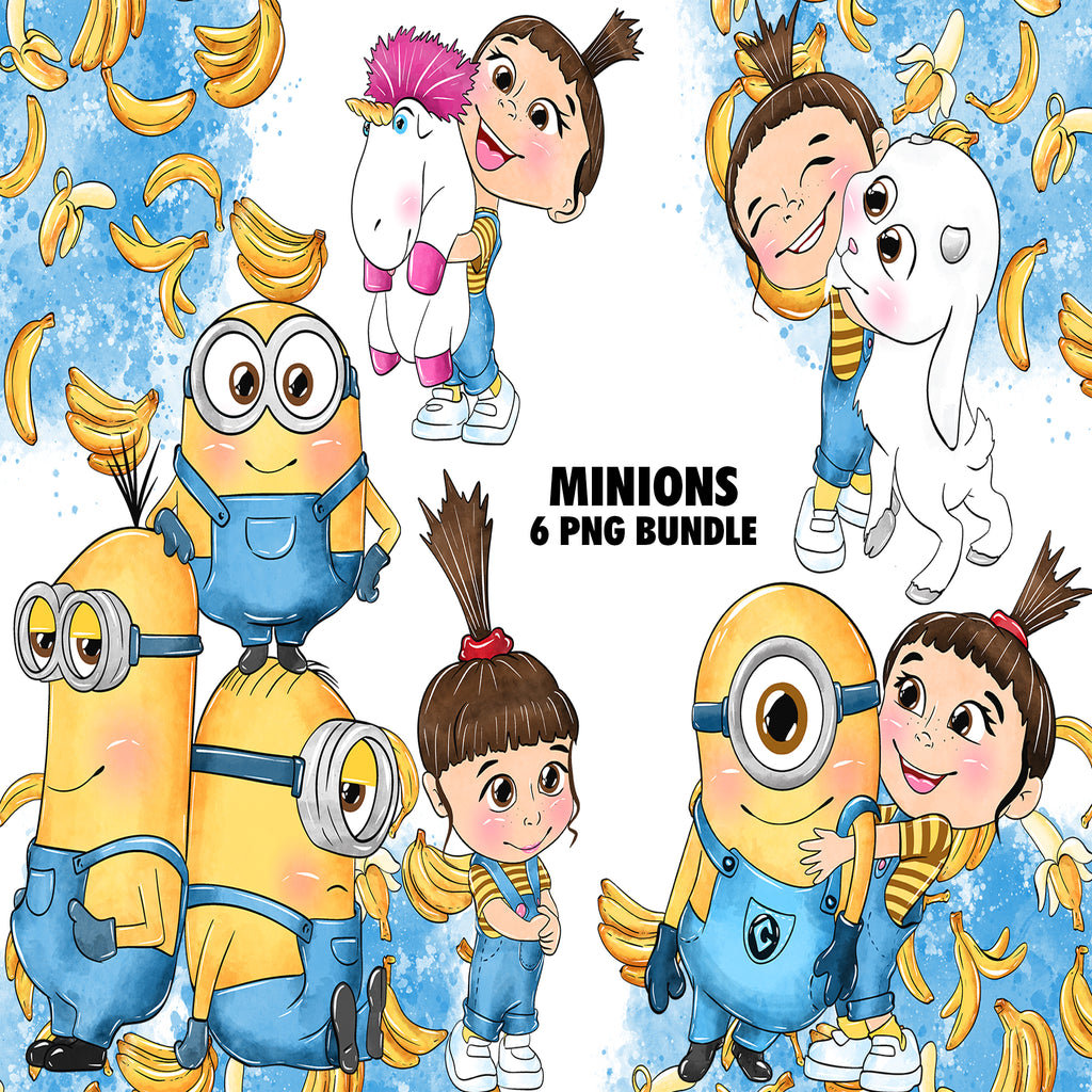 Minions Watercolor Clipart PNG Bundle #4