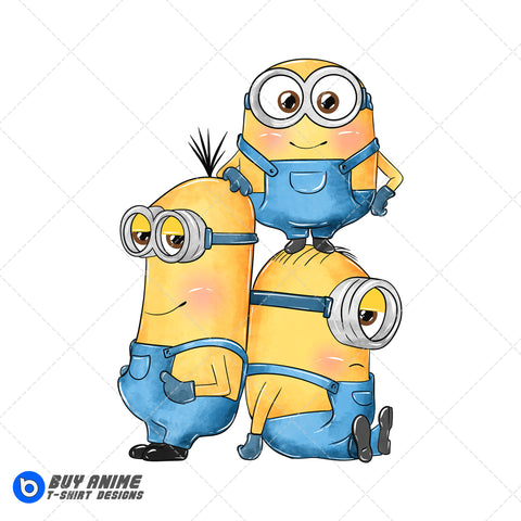 Minions Watercolor Clipart PNG Hand Drawn Illustration