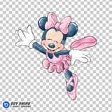 Minnie Mouse Ballerina Watercolor Clipart PNG Hand Drawn Illustration #3