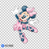 Minnie Mouse Ballerina Watercolor Clipart PNG Hand Drawn Illustration #5