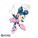Minnie Mouse Ballerina Watercolor Clipart PNG Hand Drawn Illustration #6