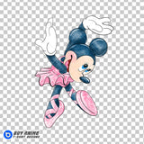 Minnie Mouse Ballerina Watercolor Clipart PNG Hand Drawn Illustration #6