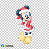 Minnie Mouse Christmas Watercolor Clipart PNG Hand Drawn Illustration