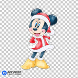 Minnie Mouse Christmas Watercolor Clipart PNG Hand Drawn Illustration #2