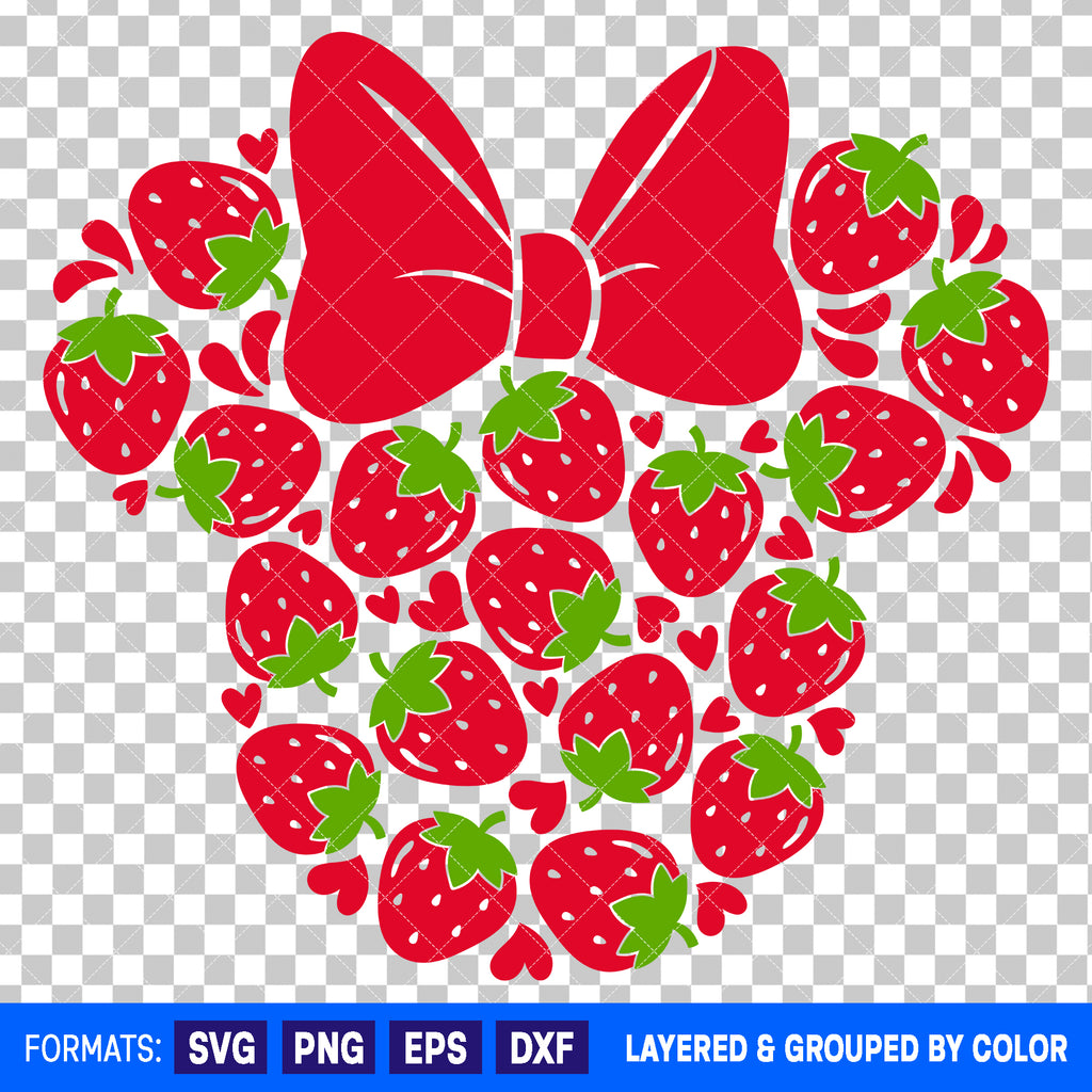 Minnie Mouse Strawberry Summer SVG Cut File for Cricut and Silhouette