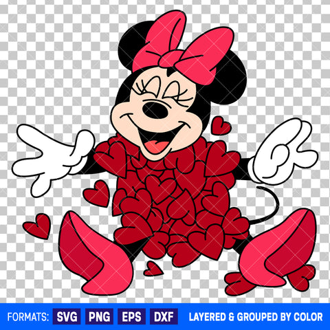 Minnie Mouse Valentines Day SVG Cut File for Cricut and Silhouette #2