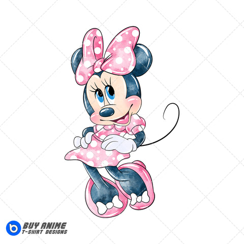 Minnie Mouse Watercolor Clipart PNG Hand Drawn Illustration #4