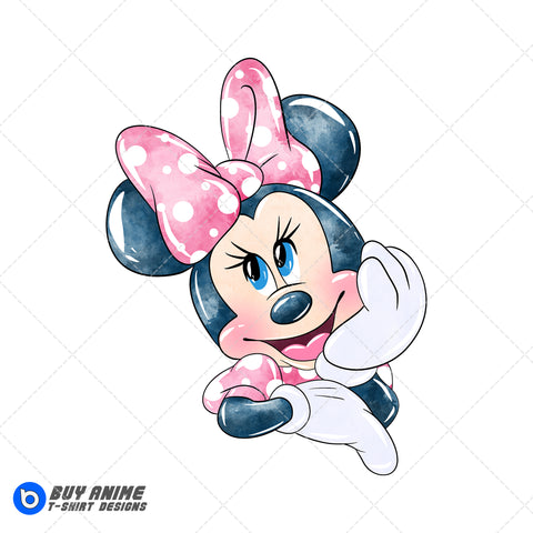Minnie Mouse Watercolor Clipart PNG Hand Drawn Illustration #6