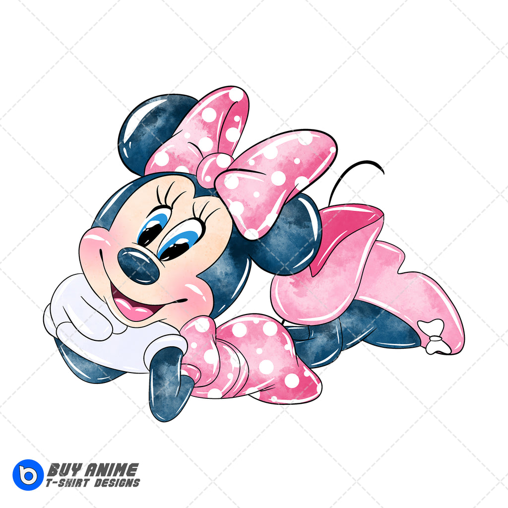 Minnie Mouse Watercolor Clipart PNG Hand Drawn Illustration #7
