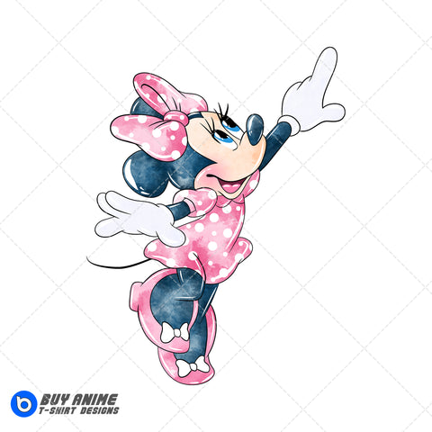 Minnie Mouse Watercolor Clipart PNG Hand Drawn Illustration #8