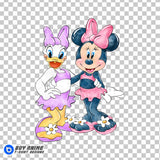 Minnie Mouse and Daisy Duck Watercolor Clipart PNG Hand Drawn Illustration #2