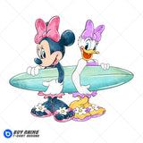 Minnie Mouse and Daisy Duck Watercolor Clipart PNG Hand Drawn Illustration #3