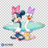 Minnie Mouse and Daisy Duck Watercolor Clipart PNG Hand Drawn Illustration #3