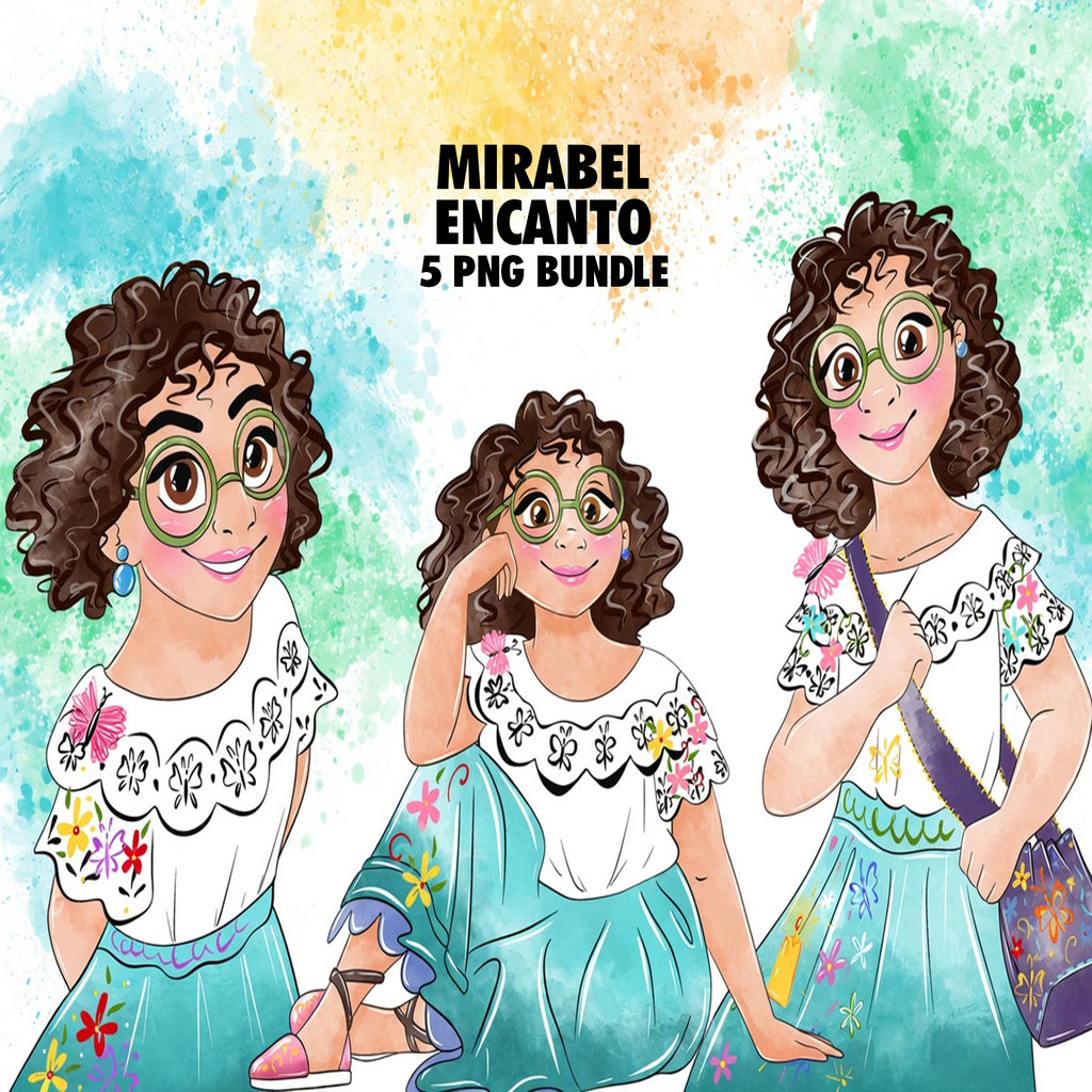 Mirabel Encanto Watercolor Clipart PNG Bundle #2