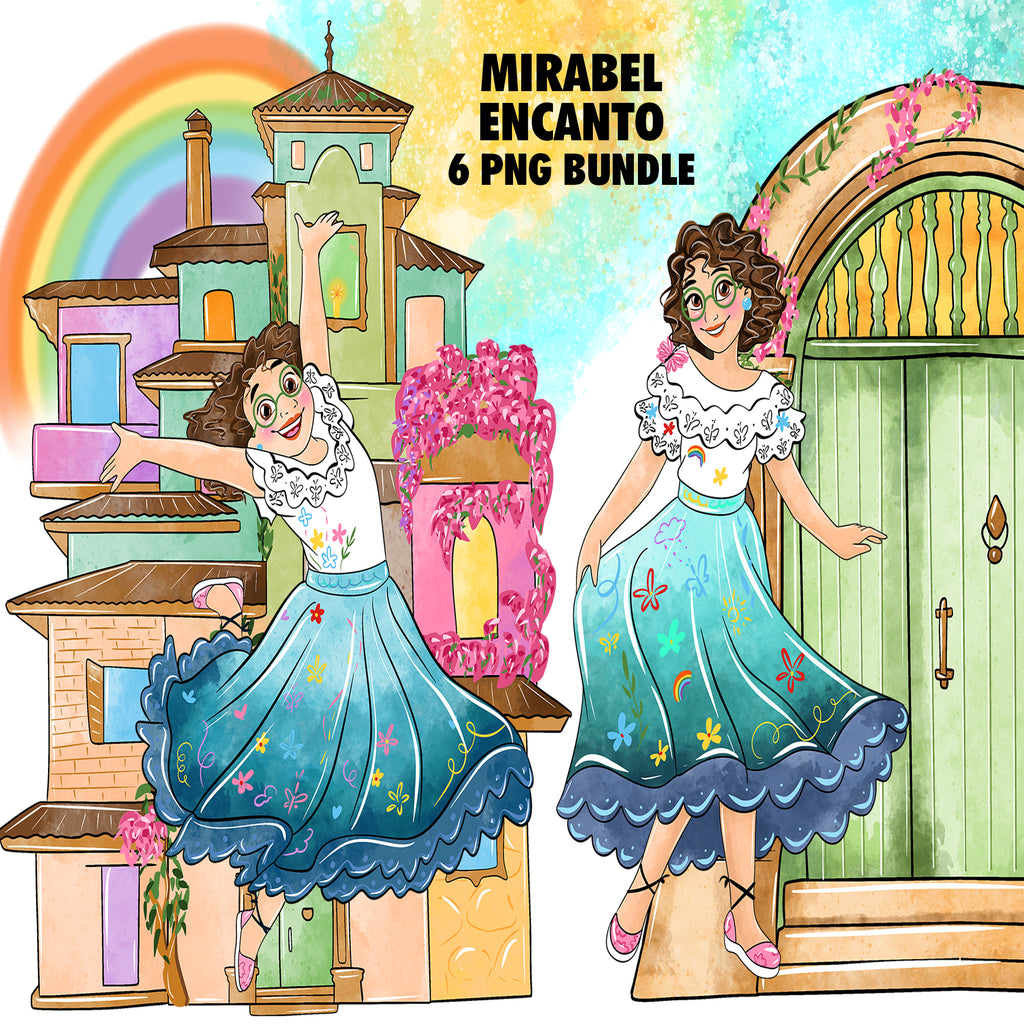Mirabel Encanto Watercolor Clipart PNG Bundle