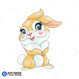 Miss Bunny Bambi Watercolor Clipart PNG Hand Drawn Illustration