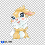 Miss Bunny Bambi Watercolor Clipart PNG Hand Drawn Illustration