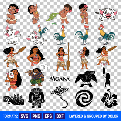 Moana Characters Bundle SVG Cut Files for Cricut and Silhouette