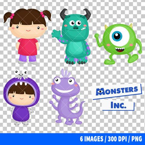 Monster Inc Clipart PNG Bundle