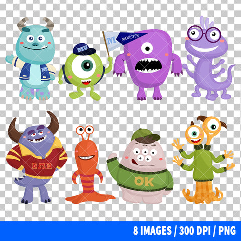 Monster University Clipart PNG Bundle