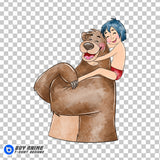 Mowgli and Baloo The JUngle Book Watercolor Clipart PNG Hand Drawn Illustration #6