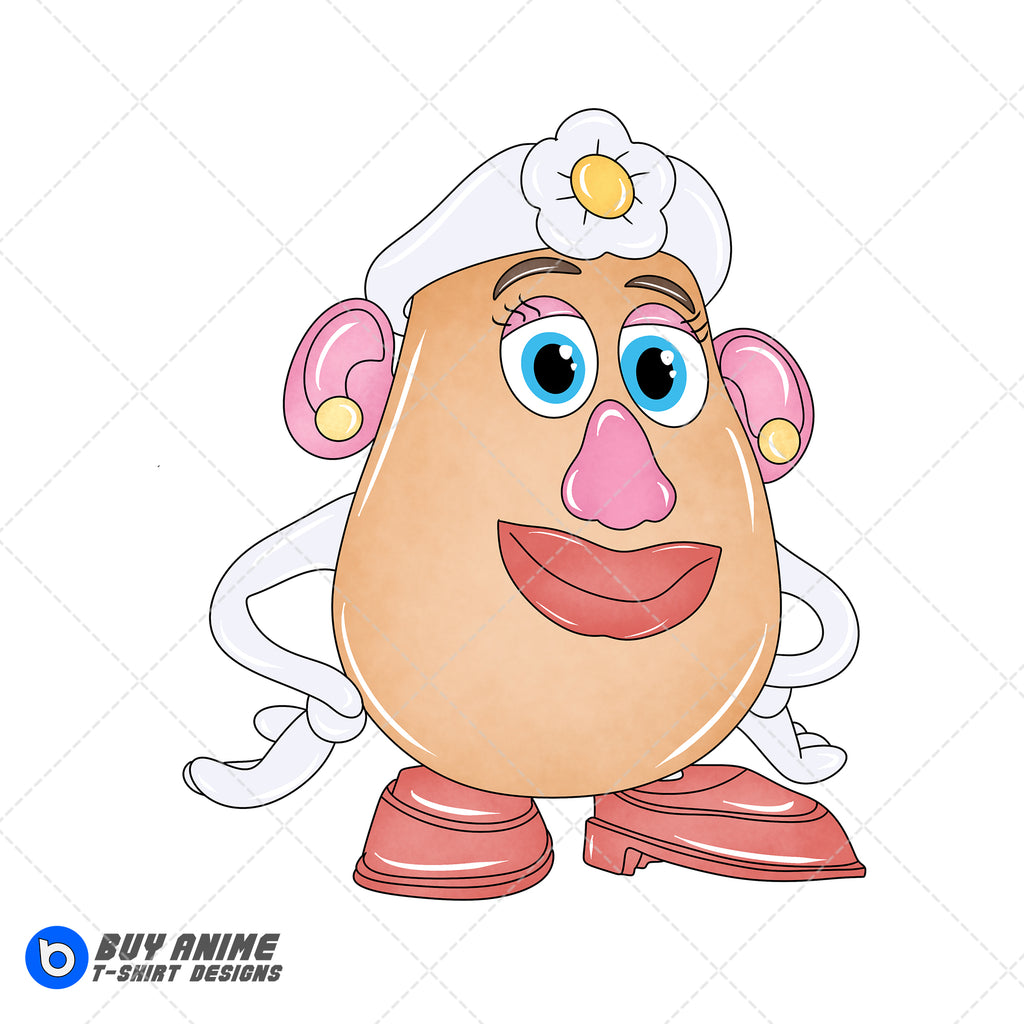 Mrs Potato Head Toy Story Watercolor Clipart PNG Hand Drawn Illustration