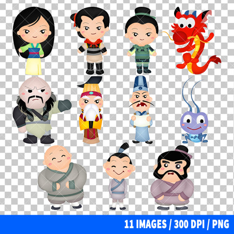 Mulan Clipart PNG Bundle #2
