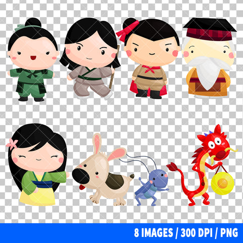 Mulan Clipart PNG Bundle
