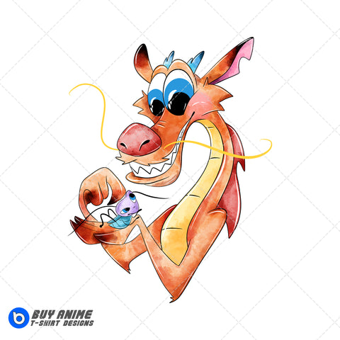 Mushu Mulan Watercolor Clipart PNG Hand Drawn Illustration #2