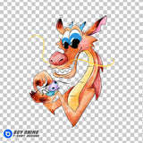 Mushu Mulan Watercolor Clipart PNG Hand Drawn Illustration #2
