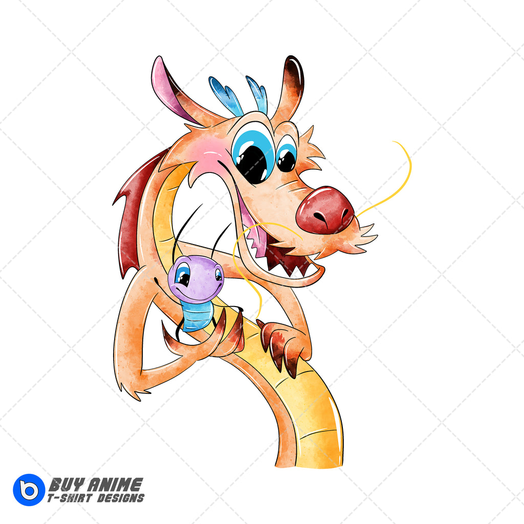 Mushu Mulan Watercolor Clipart PNG Hand Drawn Illustration #3