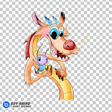 Mushu Mulan Watercolor Clipart PNG Hand Drawn Illustration #3
