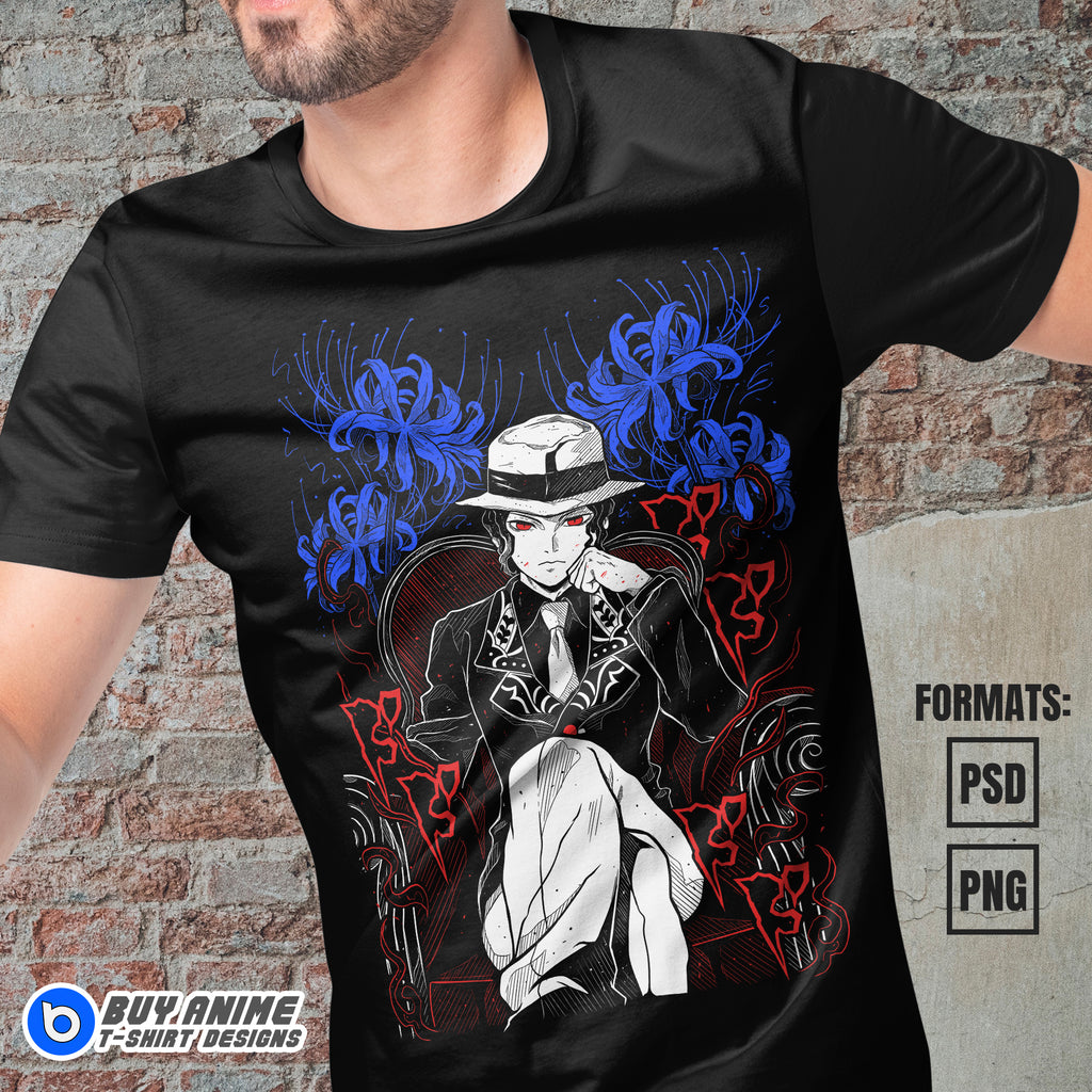Muzan Demon Slayer Anime Vector T-shirt Design Template
