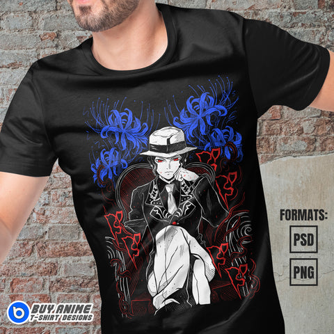 Muzan Demon Slayer Anime Vector T-shirt Design Template